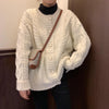 Kobine Women's Korean Style Rhombus Button Cable Knitted Cardigan