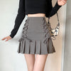 Kobine Women's Lolita High-waisted Lacing-up Ruffles Short Skirt
