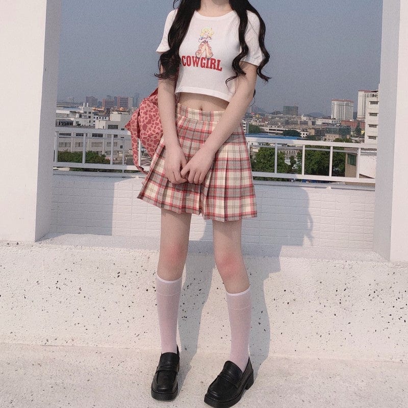 Plaid Pleated High Waist Skirt | Korean Plaid Skirt High Waist - Color Plaid  Skirt - Aliexpress