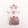 Kobine Women's Short Sleeved JK Uniform Japanese High School Uniform Girl Student Sailor Suits